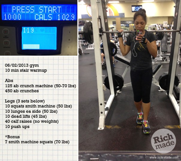 Richmade Gym Regimen 06/02/2013