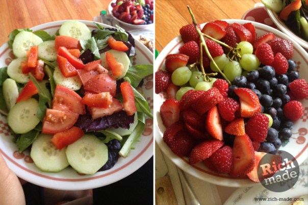 Richmade Sunday Post Workout Meal: Salad and Fruit